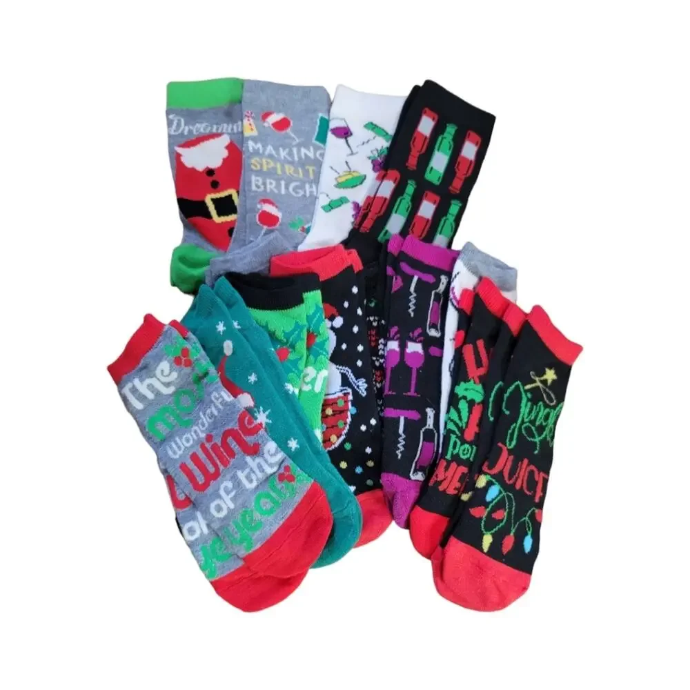 15 Days of Socks Women's Wine Advent Calendar Holiday Themed Socks